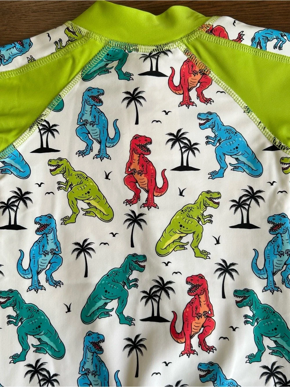 Caden Lane Tropical T-Rex Long Sleeve Rashguard Swimsuit 3-6m